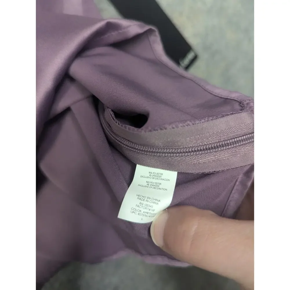 NWT Purple Y2K Babydoll Short Sleeve Satin Top Daisy Fuentes